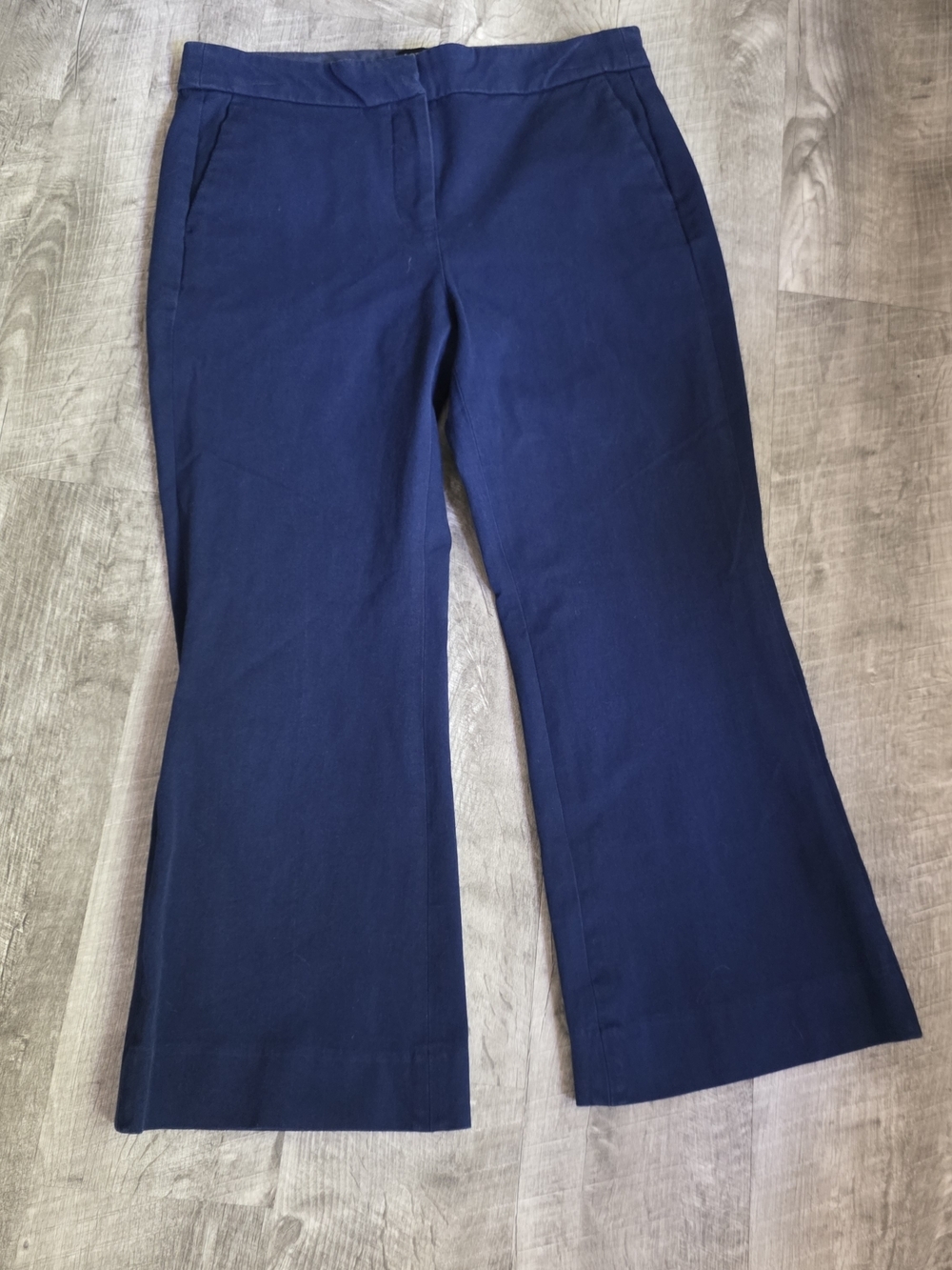 J. Crew Navy Cropped Wide-Leg Pants